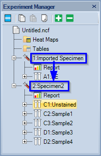 Apply settings to specimen ...